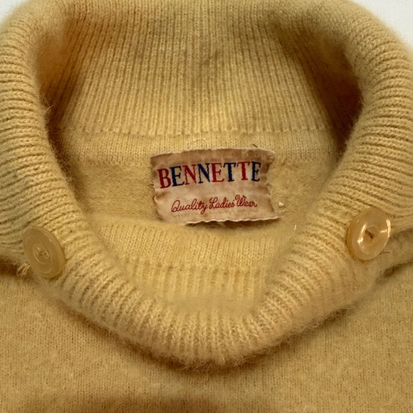 Bennette Mustard Yellow Turtleneck 3/4 Sleeves Sweater Cashmere XS - Picture 7 of 7